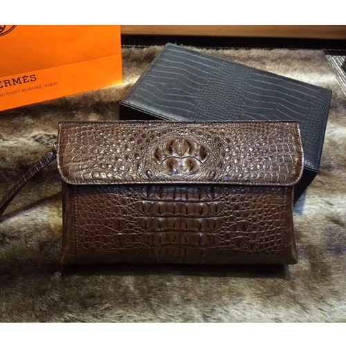 クロコダイルレザーエルメスメンズハンドバッグM034,,S1