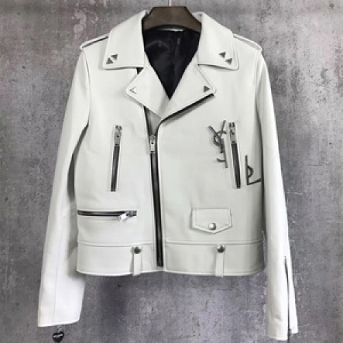 サンローランユニセックスラムスキンレザージャケットL007,,