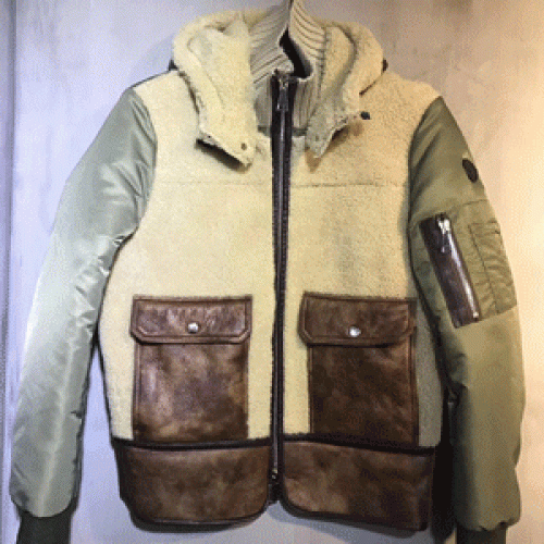 モンクレールメンズラムスキンレザーパディングジャケットC002,