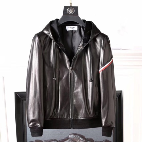 トムブラウンメンズラムスキンレザージャケットB001,M6