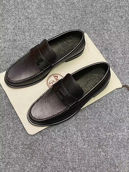 'エルメスメンズレザーオックスフォードシューズ,S0479,ブラック