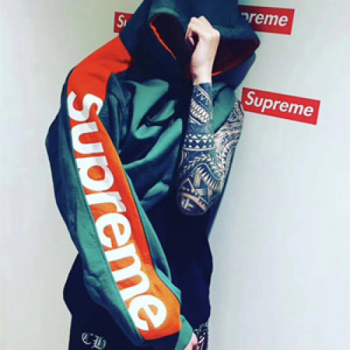 シュプリームユニセックスフーディP007