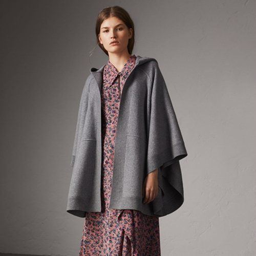 バーバリーウールカシミヤブレンドフーデッドオレンジ"40210571グレーu0003