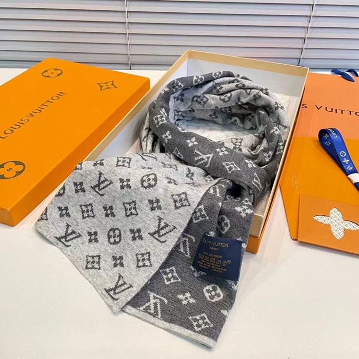 ルイヴィトンユニセックスグレーマフラーv0006