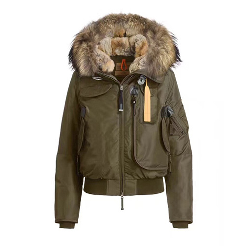 パラジャンパーズダウンジャケットレディースカーキ90%ダウンa002890%