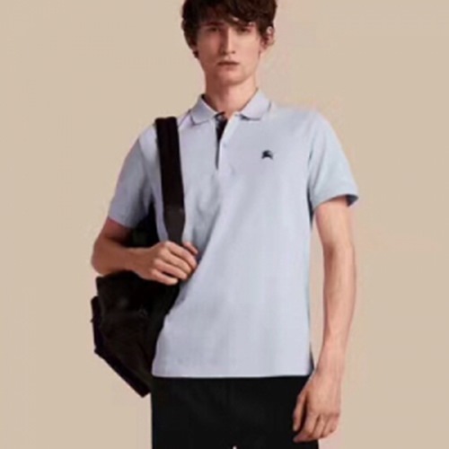 バーバリーチェックプラケットコットンピケスカイブルー40437461メンズポロシャツb0017