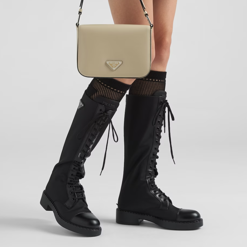 プラダレディースレザーロングブーツA0054,