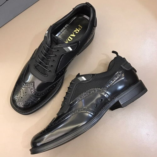 プラダメンズビジネスレザーオックスフォードシューズa0118ブラック