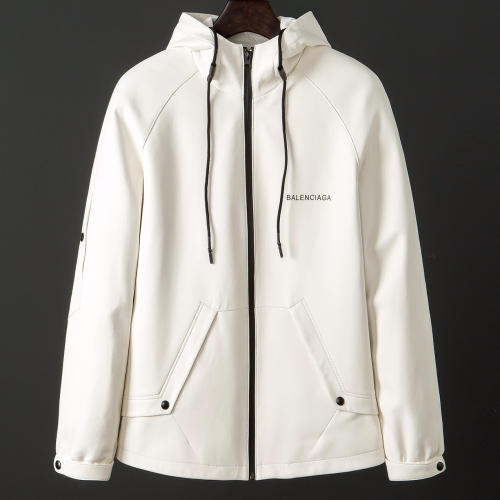 バレンシアガメンズベーシックレザージャケットl0039ホワイト