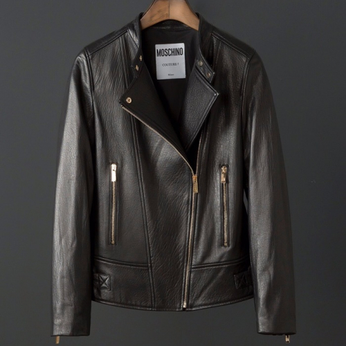 モスキーノレディースレザージャケットs002ブラック