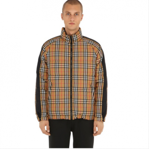 -バーバリーレインボーチェック両面パディングr0274.ブラック/チェック