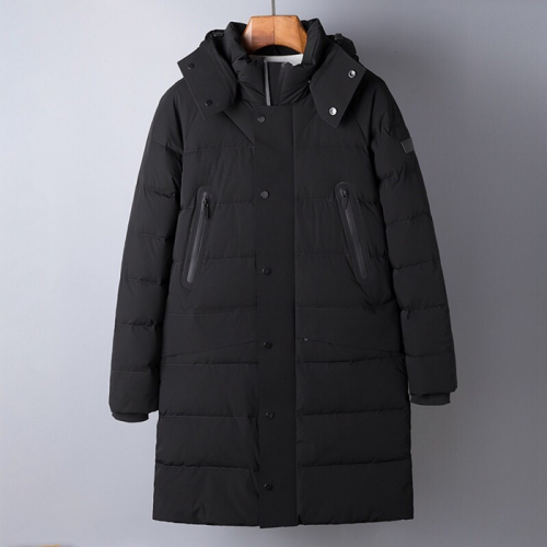 アレクサンダーワンメンズロングダウンパディングw005.(ブラック/カーキ).