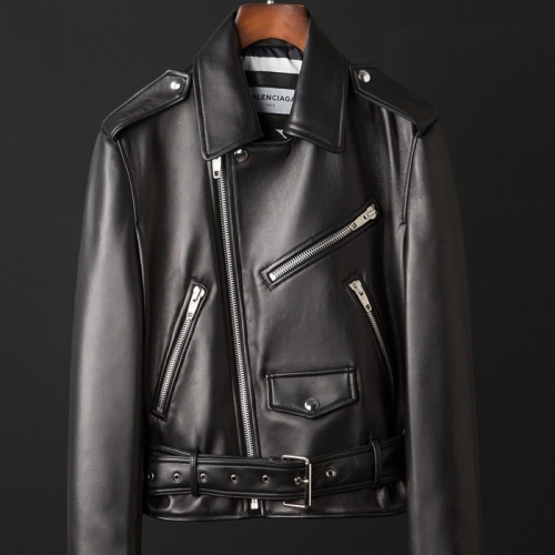 バレンシアガレディースレザージャケットl0085,ブラック