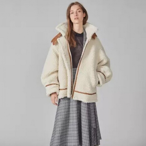 -アクネストゥディオズレディースキャメル-ヘアレザージャケットn005