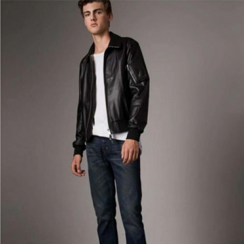 バーバリーメンズレザージャケットr0341.ブラック