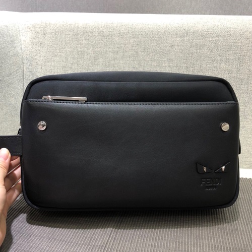 &ェンディレザー&ナイロンメンズハンドバッグB0054,26,ブラック