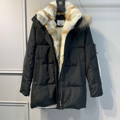 ストーンアイランドカップル用ダウンパディングo009.ブラック