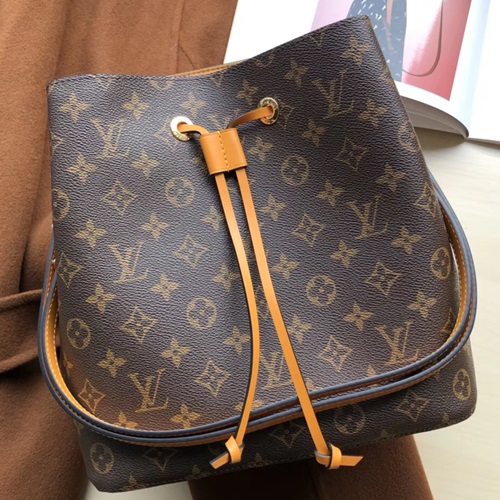 ルイヴィトンネオノエバケットバッグM44022,B0692,26,ブラウン+ダークイエロー