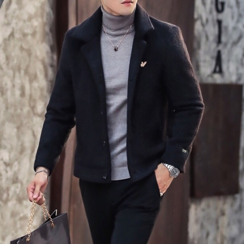 アルマーニメンズカシミヤジャケットm01253(ブラック/ブルー/アイボリー)