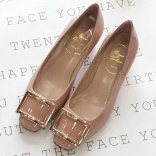 ロジェヴィヴィエレディースベル"ヴィヴィエパテント"レザーコートシューズg0035.ベージュ