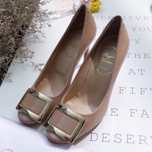 ロジェヴィヴィエレディースベル"ヴィヴィエパテント"レザーコートシューズg0040.ベージュ