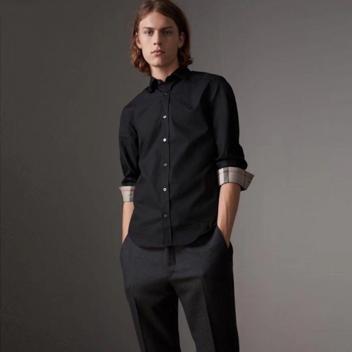 バーバリーメンズシャツr0491.ブラック