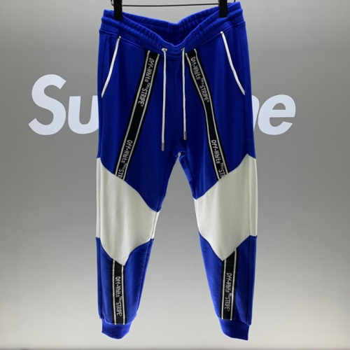 -オフホワイトメンズストライプトレーニングパンツf0047ブルー