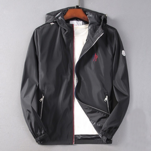 モンクレールメンズ刺繍ウィンドブレーカージャケットc0431ブラック