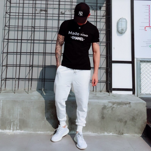 ヴェルサーチェメンズカジュアルコットントレーニングパンツr0199ホワイト