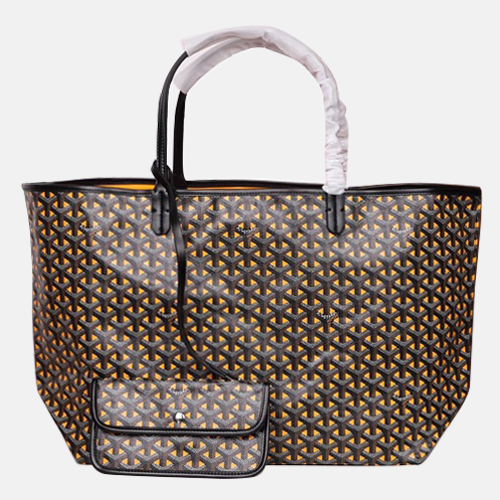 ゴヤールレザーリバーシブルトートバッグショッパーバッグ,B0107,イエロー+ブラック