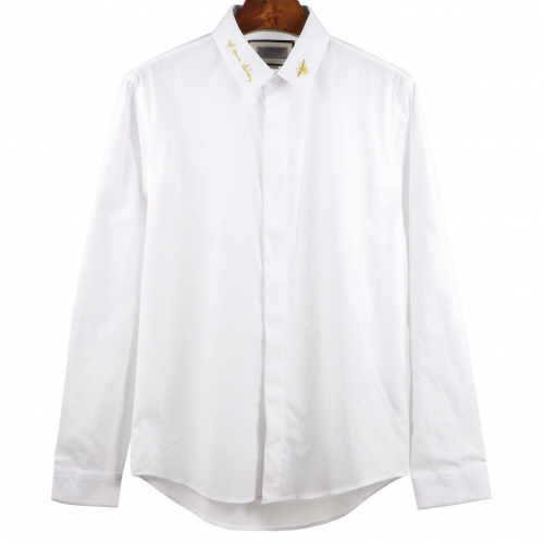 ディオールメンズ蜜蜂刺繍コットンシャツo0196.ホワイト