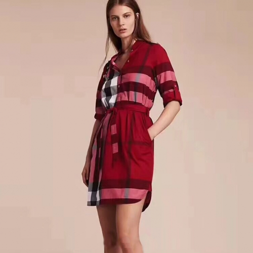 バーバリーレディースクラシックモダンチェックシャツr0703.レッド