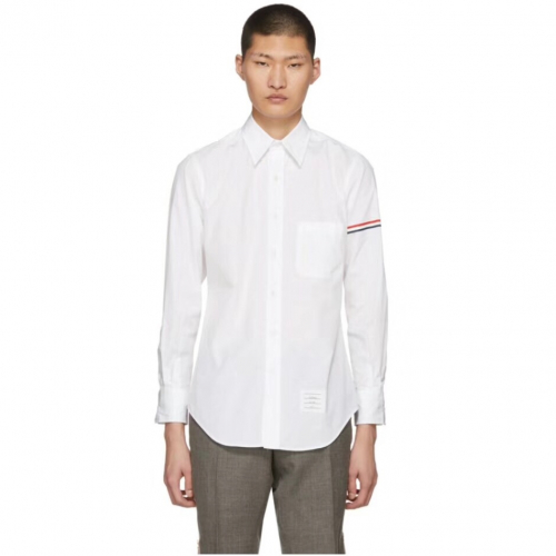 ミニマルトムブラウンメンズストラップコットンシャツo0054.(s2).ホワイト