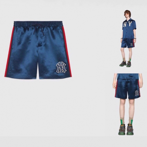 グッチメンズカジュアルコットントレーニングショートパンツc01018.ブルー