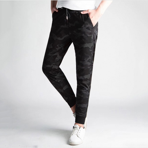 モンクレールメンズ刺繍カジュアルコットントレーニングパンツc0482ブラック