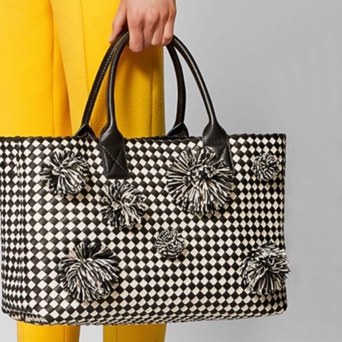 "ボッテガヴェネタレザーレディーストートバッグショッパーバッグ5211,B0218,40,ブラック+ホワイト