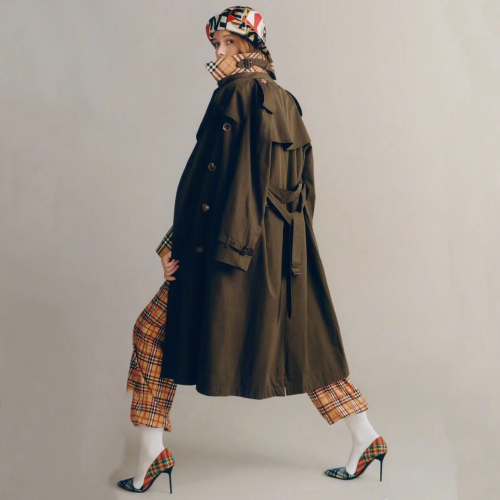 バーバリーレディースクラシックヴィンテージトレンチコートr0772.カーキ