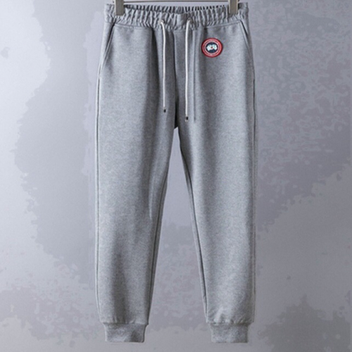 カナダグースメンズカジュアルコットントレーニングパンツn0085.2(ブラック/グレー)