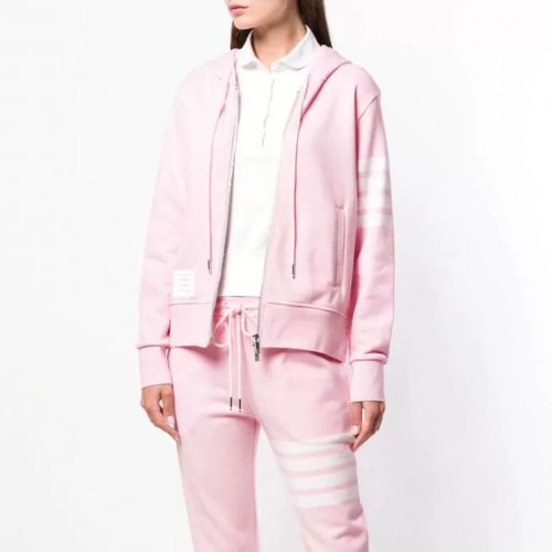 トムブラウンレディースコットントレーニングフーディo0129ベビーピンク