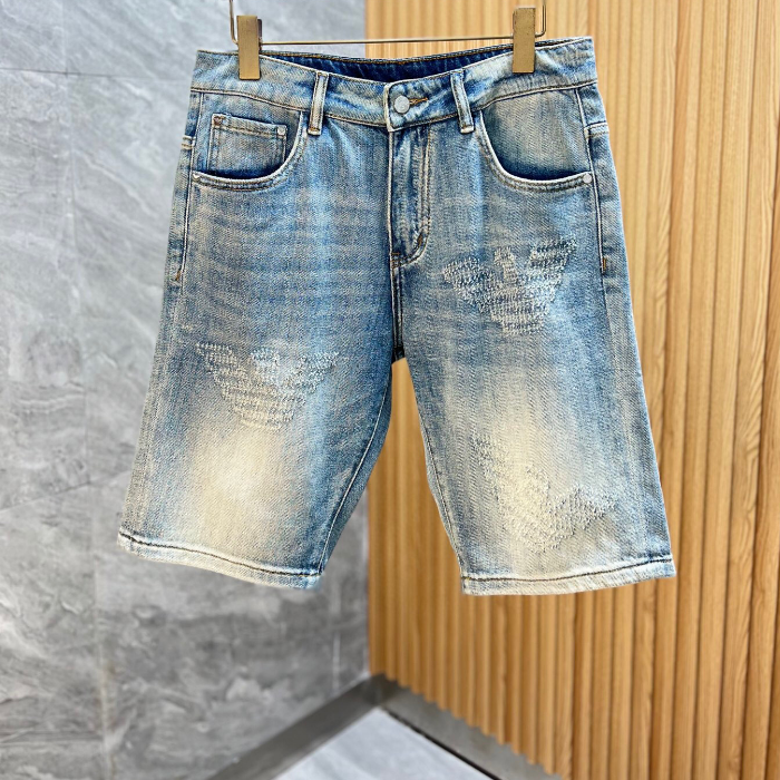 アルマーニメンズカジュアルデニムショートパンツm0219ブルー