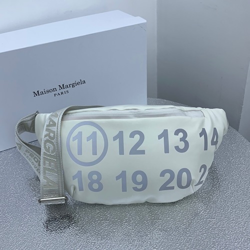 a3"メゾンマルジェラ3レザーユニセックスバムバッグ,B0007,40,ホワイト