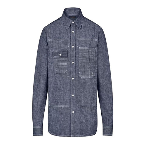 ルイヴィトンメンズポロコットンシャツt0033ブルー