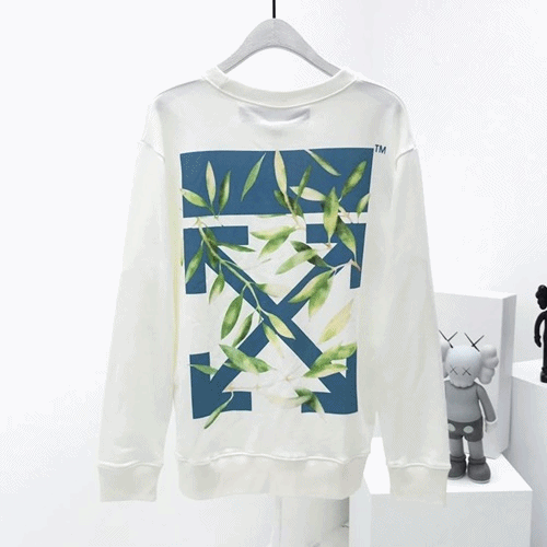 --オフホワイトメンズウルフコットンフーディT0009ホワイト