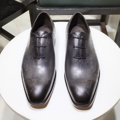 カスタム級ベルルッティメンズレトロビジネスレザーオックスフォードシューズt0012ダークグレー