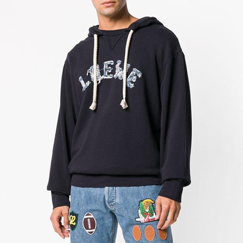 ロエベメンズウルフコットンフーディT0011.(-3).ブラック