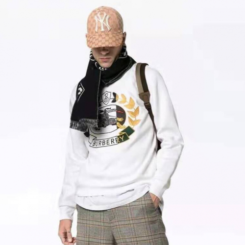 バーバリーメンズウルフコットンフーディT0081ホワイト