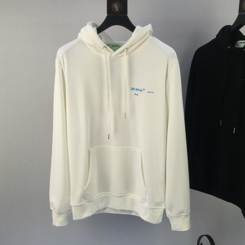オフホワイトメンズウルフコットンフーディT0012ホワイト