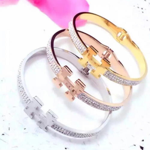 -エルメスレディースブレスレット18金メッキローズゴールド/イエローゴールド/ホワイトゴールドブレスレットr0004.