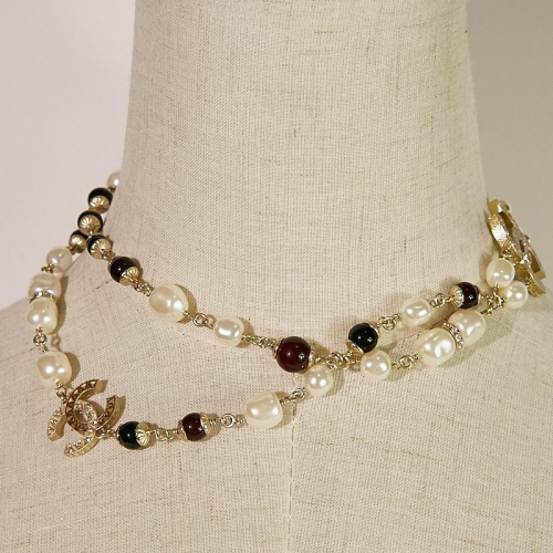 18シャネルレディースネックレス18Kメッキイエローゴールド.A0061.