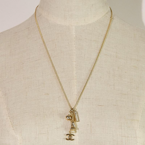 18シャネルレディースネックレス18Kメッキイエローゴールド.A0062.